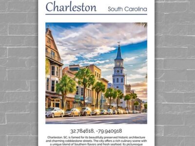 Charleston Canvas, Charleston Print, Charleston wall art, Charleston Battery travel art print, Charleston South Carolina, Charleston  poster