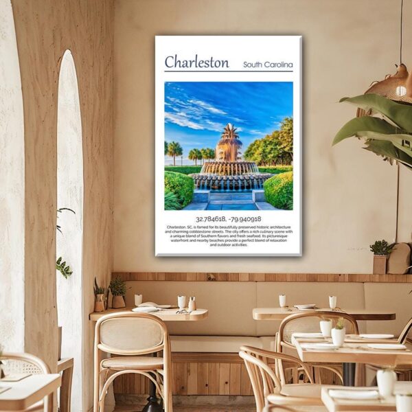 Charleston Canvas, Charleston Print, Charleston wall art, Charleston Battery travel art print, Charleston South Carolina, Charleston  poster - Image 2