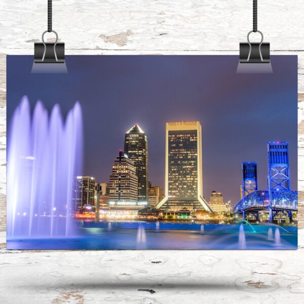 Jacksonville Canvas, Jacksonville Print, Jacksonville wall art, Jacksonville travel art print, Jacksonville Florida, Jacksonville poster - Image 3