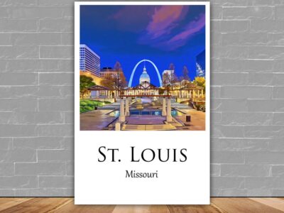 St Louis Canvas, St Louis Print, St Louis wall art, St Louis travel art print, St Louis Missouri, St Louis poster