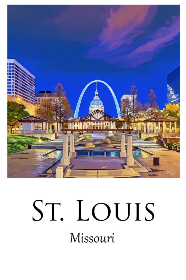 St Louis Canvas, St Louis Print, St Louis wall art, St Louis travel art print, St Louis Missouri, St Louis poster - Image 3