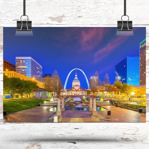 St Louis Canvas, St Louis Print, St Louis wall art, St Louis travel art print, St Louis Missouri, St Louis poster - Image 3