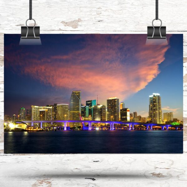 Miami Canvas, Miami Print, Miami wall art, Miami travel art print, Miami Florida, Miami poster - Image 3
