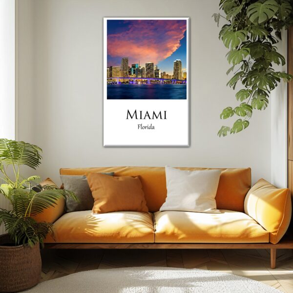 Miami Canvas, Miami Print, Miami wall art, Miami travel art print, Miami Florida, Miami poster - Image 3