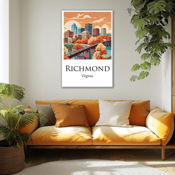 Richmond Travel art print, Richmond Canvas Print,  Richmond wall art, Richmond wall art, Richmond Virginia, Richmond  poster - Image 2