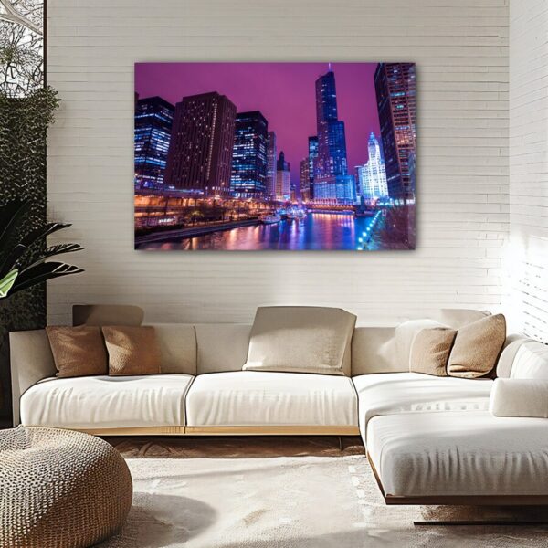 Chicago Canvas, Chicago Print, Chicago wall art, Chicago travel art print, Chicago Illinois , Chicago  poster - Image 2