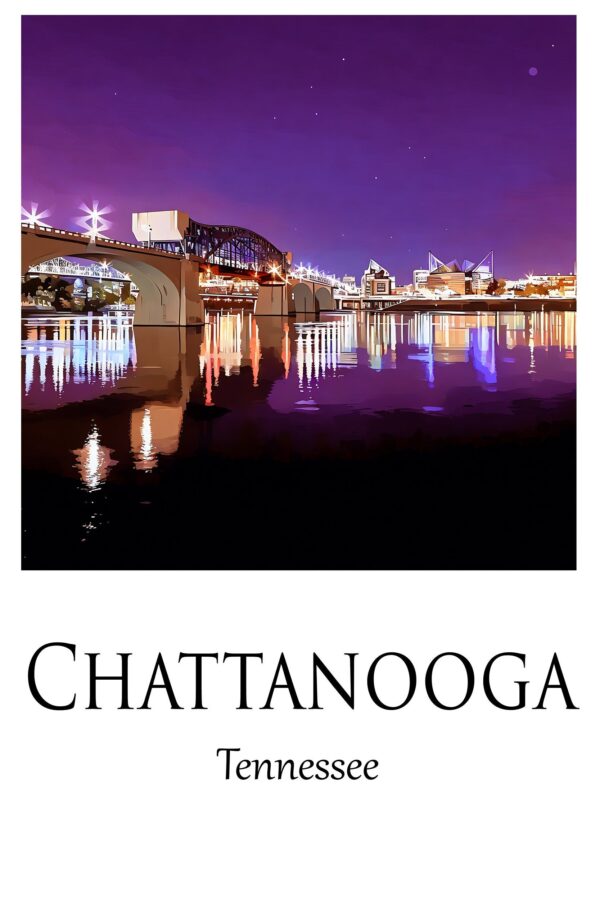Chattanooga Canvas, Chattanooga Print, Chattanooga wall art, Chattanooga  travel art print ,Chattanooga art print Chattanooga poster - Image 3