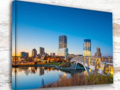 Milwaukee travel art canvas print, Milwaukee wall art, Milwaukee canvas art,  Milwaukee watercolor canvas wall art,  Milwaukee print