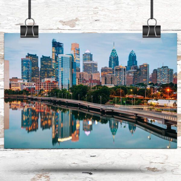 Philadelphia travel art canvas print, Philadelphia wall art Philadelphia canvas art, Philadelphia watercolor canvas wall art, - Image 3