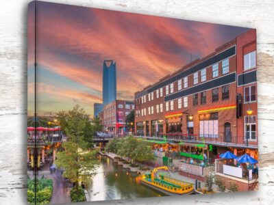 Oklahoma City travel art canvas print, Oklahoma City wall art Oklahoma City canvas art, Oklahoma City watercolor canvas wall art,
