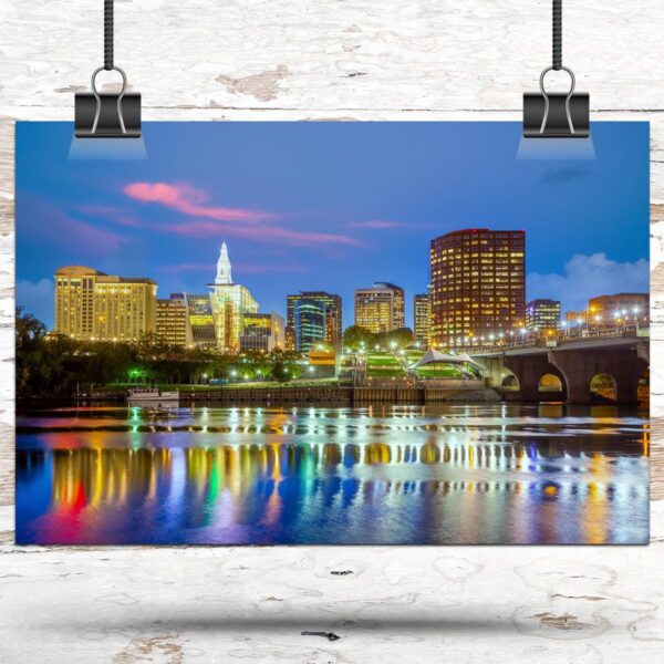 Hartford travel art canvas print, Hartford wall art, Hartford canvas art,   Hartford watercolor canvas wall art,  Hartford Connecticut print - Image 3