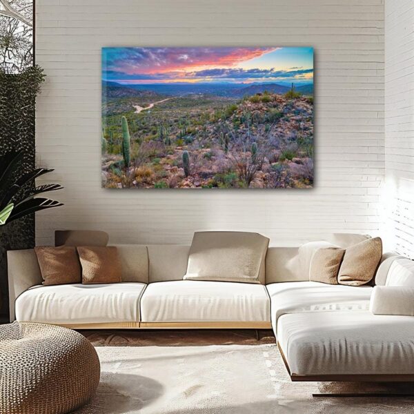 Tucson travel art canvas print, Tucson wall art, Tucson canvas art,   Tucson watercolor canvas wall art,  Tucson Arizona print - Image 2