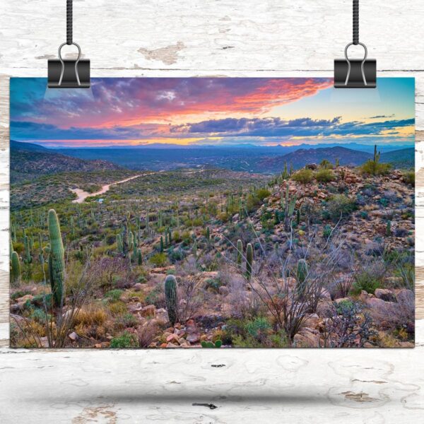 Tucson travel art canvas print, Tucson wall art, Tucson canvas art,   Tucson watercolor canvas wall art,  Tucson Arizona print - Image 3