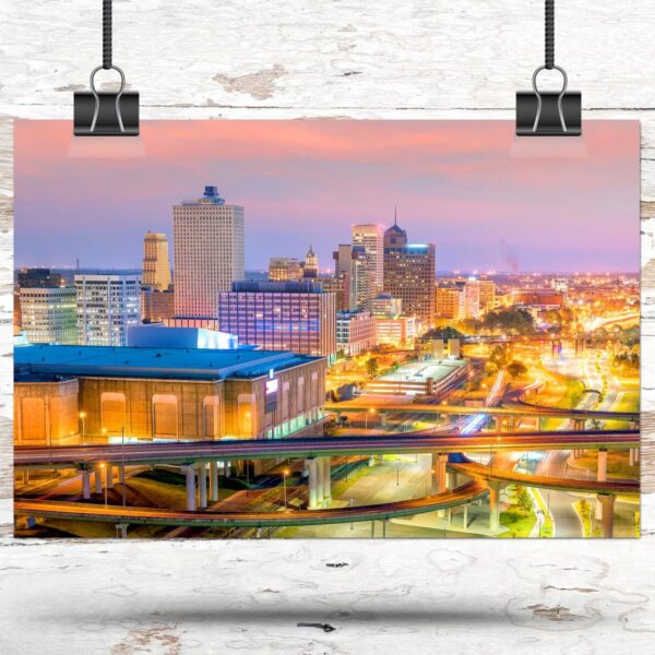 Memphis travel art canvas print, Memphis  wall art, Memphis canvas art,   Memphis  watercolor canvas wall art, Memphis print - Image 3