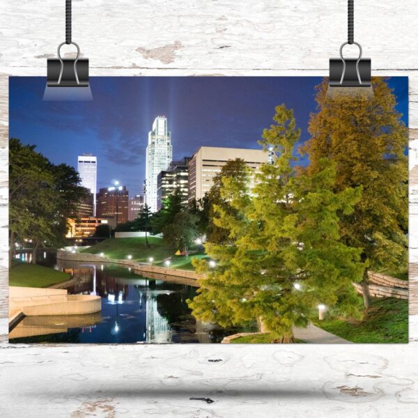 Omaha travel art canvas print, Omaha wall art, Omaha canvas art,   Omaha watercolor canvas wall art,  Omaha Nebraska print - Image 3