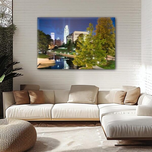 Omaha travel art canvas print, Omaha wall art, Omaha canvas art,   Omaha watercolor canvas wall art,  Omaha Nebraska print - Image 2