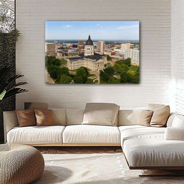 Topeka travel art canvas print, Topeka  wall art, Topeka canvas art,   Topeka  watercolor canvas wall art, Topeka Kansas print - Image 2