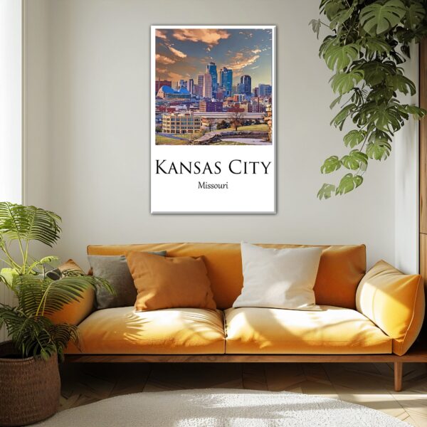 Kansas City Canvas,  Kansas City  Print, Kansas City  wall art, Kansas City travel art print, Kansas City , Kansas City  travel poster - Image 2