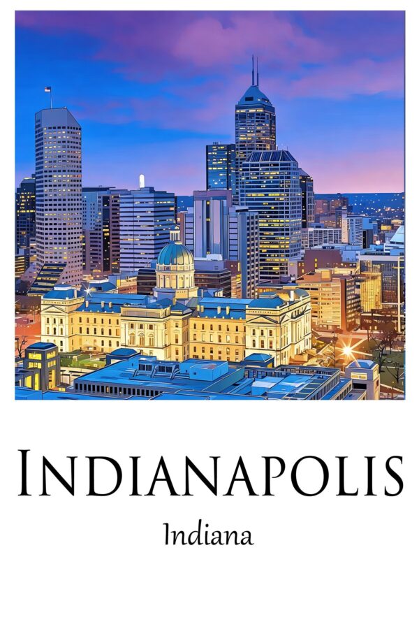 Indianapolis Canvas,  Indianapolis Print, Indianapolis  wall art, Indianapolis  travel art print,  Indianapolis Indiana, Indianapolis poster - Image 3