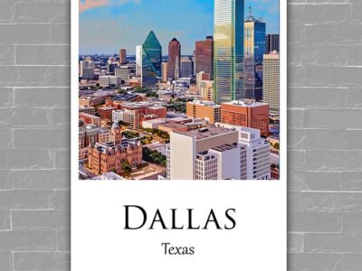 Dallas Texas Travel art Canvas,  Dallas Print, Dallas wall art, Dallas art print, Dallas Texas , Dallas travel art  poster