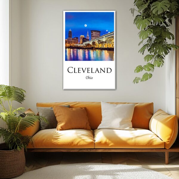 Cleveland Ohio Travel art Canvas,  Cleveland Print, Cleveland wall art, Cleveland art print, Cleveland Ohio , Cleveland travel art  poster - Image 2