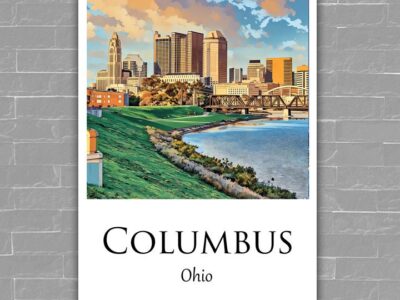 Columbus Ohio Travel art Canvas, Columbus  Print, Columbus  wall art, Columbus  art print, Columbus Ohio , Columbus travel art  poster