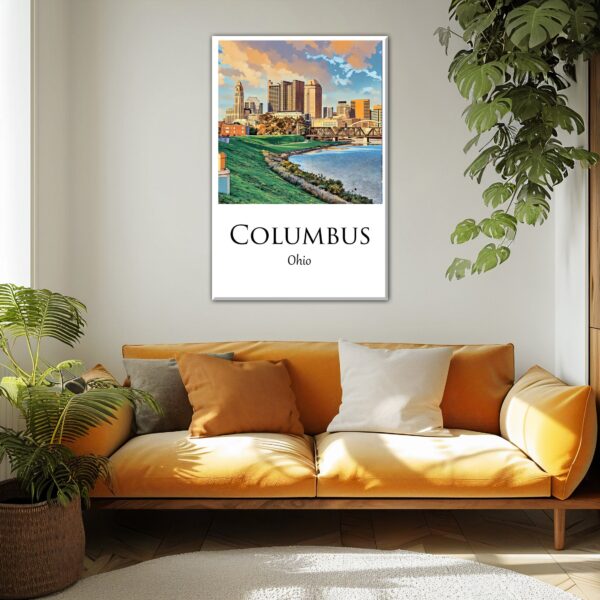 Columbus Ohio Travel art Canvas, Columbus  Print, Columbus  wall art, Columbus  art print, Columbus Ohio , Columbus travel art  poster - Image 2