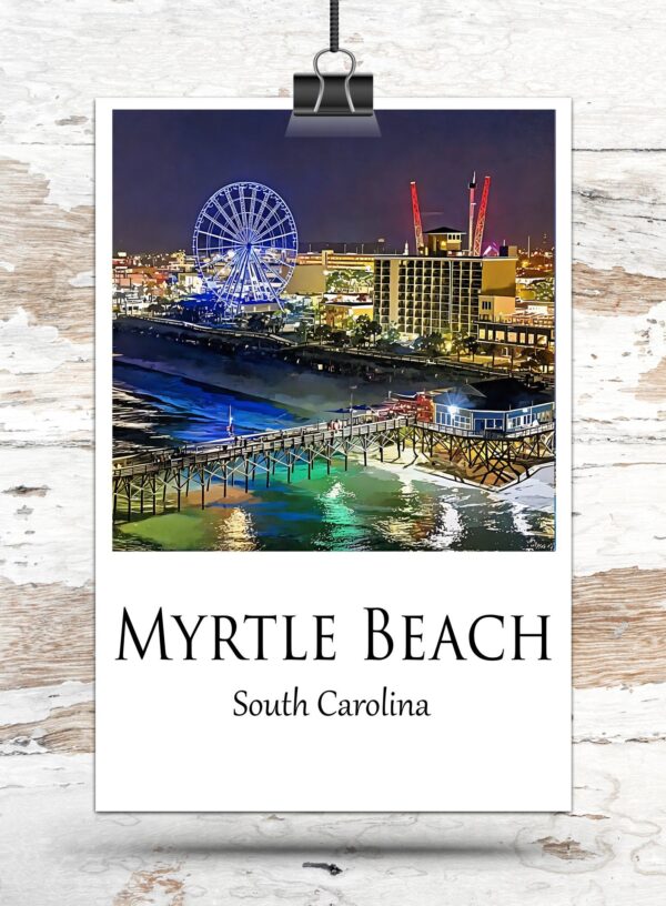Myrtle Beach Canvas,  Myrtle Beach Print, Myrtle Beach wall art,  Myrtle Beach travel art print, Myrtle Beach ,  Myrtle Beach poster - Image 3