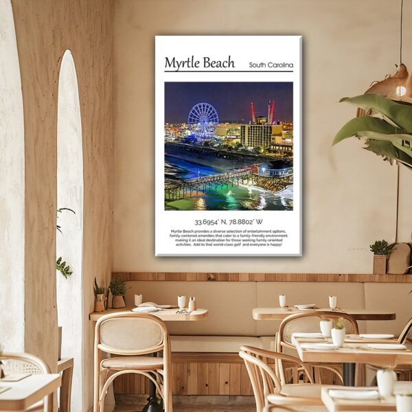 Myrtle Beach Canvas,  Myrtle Beach Print, Myrtle Beach wall art,  Myrtle Beach travel art print, Myrtle Beach ,  Myrtle Beach poster - Image 2
