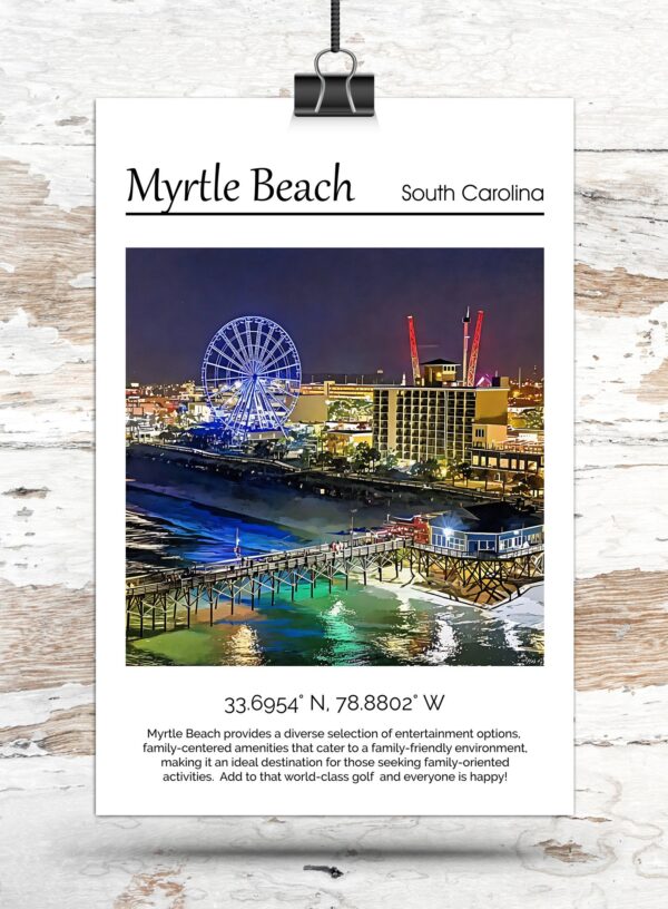 Myrtle Beach Canvas,  Myrtle Beach Print, Myrtle Beach wall art,  Myrtle Beach travel art print, Myrtle Beach ,  Myrtle Beach poster - Image 3