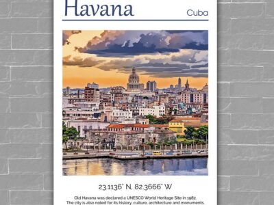 Havana Canvas, Havana  Print,  Havana wall art, Havana travel art print, Havana Cuba, Havana  poster