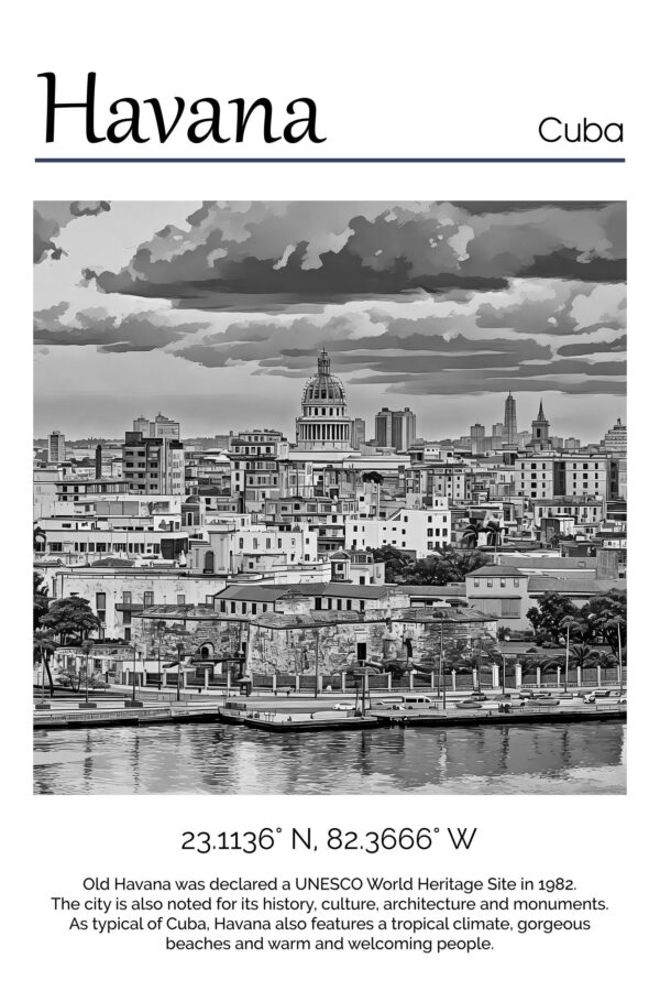 Havana Canvas, Havana  Print,  Havana wall art, Havana travel art print, Havana Cuba, Havana  poster - Image 5