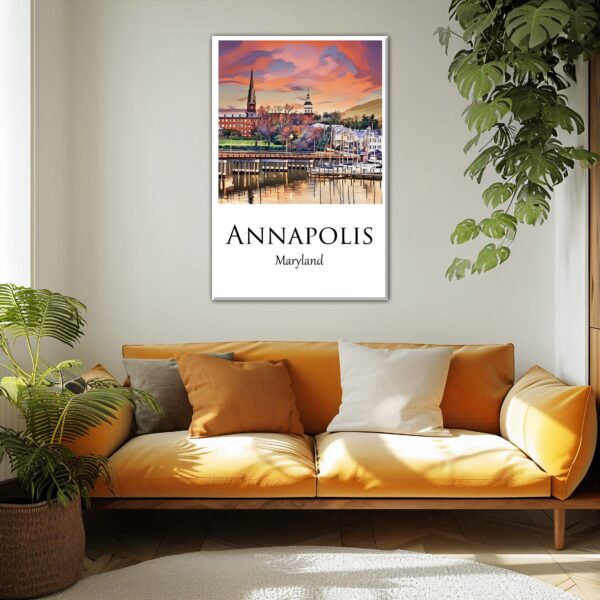 Annapolis Maryland travel art canvas, Annapolis MD Wall Art, Annapolis Print, Annapolis Canvas wall art,  Annapolis Watercolor wall - Image 2