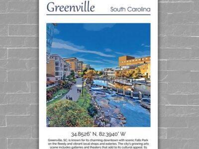 Greenville travel art canvas print, Greenville  wall art, Greenville  canvas art,  Greenville  watercolor canvas wall art, Greenville  print
