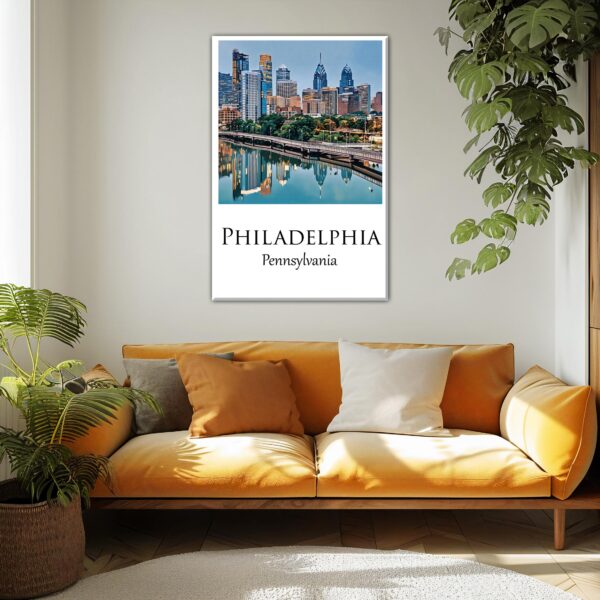 Philadelphia travel art canvas print, Philadelphia wall art Philadelphia canvas art, Philadelphia watercolor canvas wall art, - Image 2