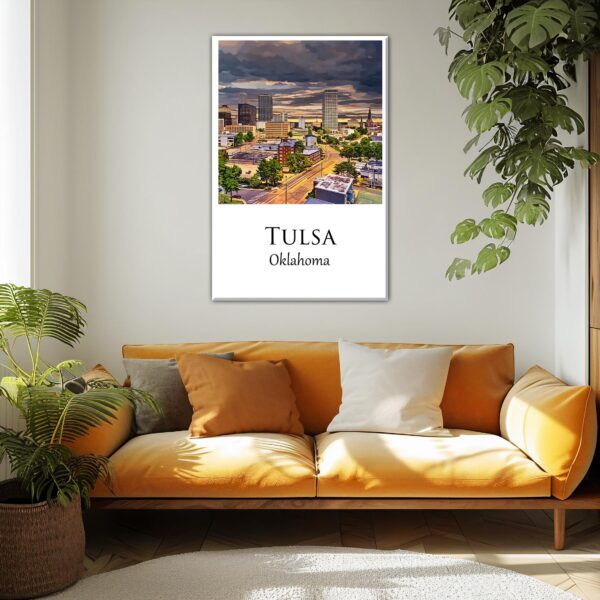 Tulsa travel art canvas print, Tulsa wall art, Tulsa canvas art,   Tulsa watercolor canvas wall art, Tulsa Arizona print - Image 2