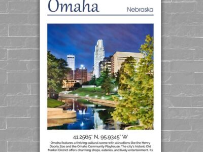 Omaha travel art canvas print, Omaha wall art, Omaha canvas art,   Omaha watercolor canvas wall art,  Omaha Nebraska print