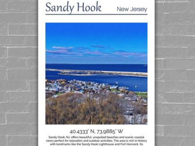 Sandy Hook Jersey Shore travel art canvas print, Sandy Hook wall art Sandy Hook canvas art, Sandy Hook watercolor canvas wall art,