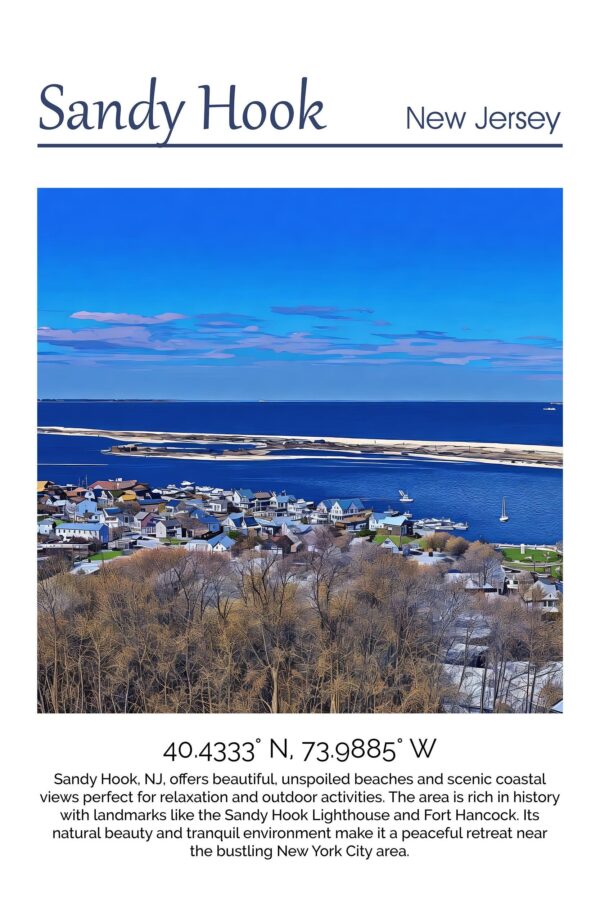 Sandy Hook Jersey Shore travel art canvas print, Sandy Hook wall art Sandy Hook canvas art, Sandy Hook watercolor canvas wall art, - Image 4