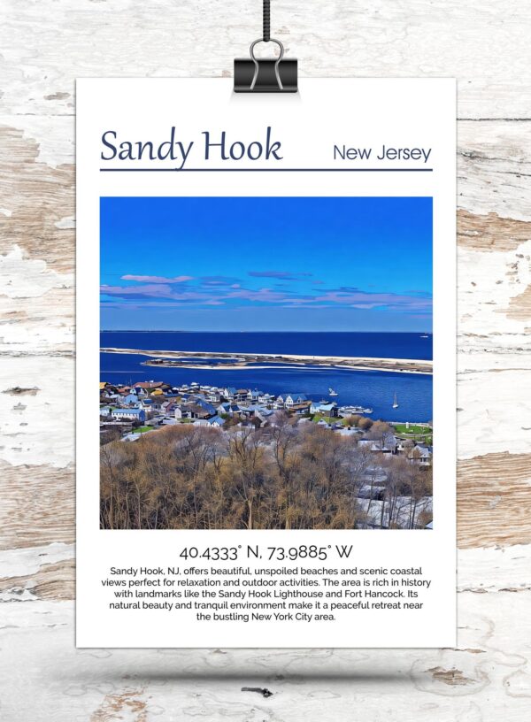Sandy Hook Jersey Shore travel art canvas print, Sandy Hook wall art Sandy Hook canvas art, Sandy Hook watercolor canvas wall art, - Image 3