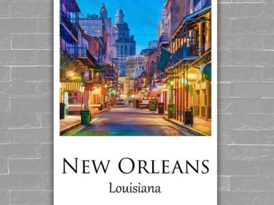New Orleans travel art canvas print,  New Orleans wall art,  New Orleans canvas art,  New Orleans watercolor, New Orleans canvas wall art,