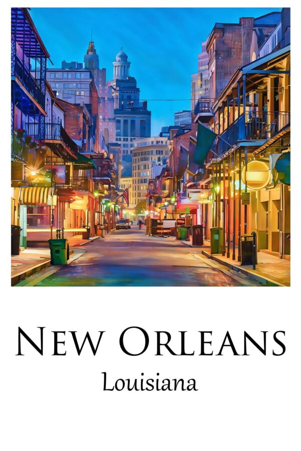 New Orleans travel art canvas print,  New Orleans wall art,  New Orleans canvas art,  New Orleans watercolor, New Orleans canvas wall art, - Image 4