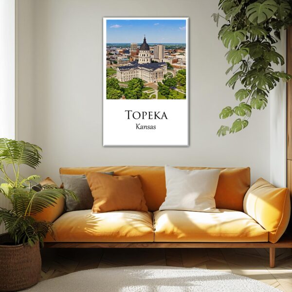 Topeka travel art canvas print, Topeka  wall art, Topeka canvas art,   Topeka  watercolor canvas wall art, Topeka Kansas print - Image 2