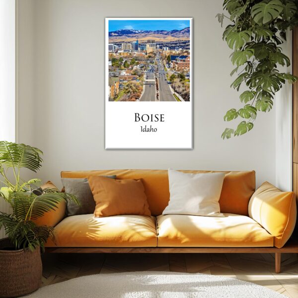 Boise travel art canvas print, Boise  wall art, Boise canvas art,   Boise watercolor canvas wall art, Boise Idaho print - Image 2