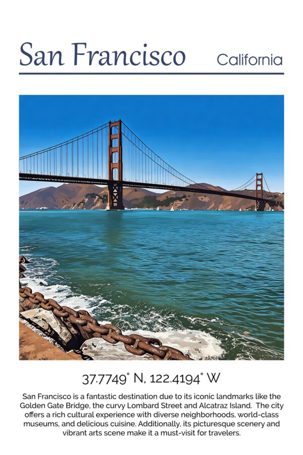 San Francisco Canvas, San Francisco Print, San Francisco  wall art,  San Francisco travel art print, San Francisco  poster