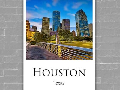 Houston Canvas, Houston Print, Houston wall art,  Houston travel art print, Houston Texas  ,  Houston poster