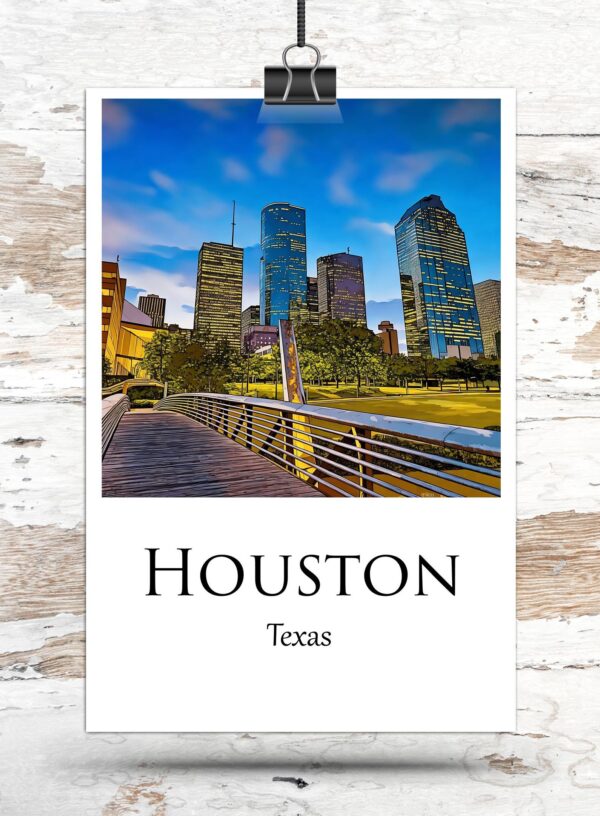 Houston Canvas, Houston Print, Houston wall art,  Houston travel art print, Houston Texas  ,  Houston poster - Image 3