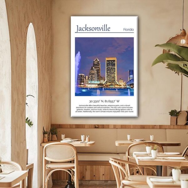 Jacksonville Canvas, Jacksonville Print, Jacksonville wall art, Jacksonville travel art print, Jacksonville Florida, Jacksonville poster - Image 2