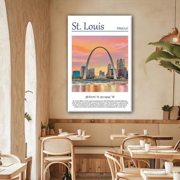 St Louis Canvas, St Louis Print, St Louis wall art, St Louis travel art print, St Louis Missouri, St Louis poster - Image 2