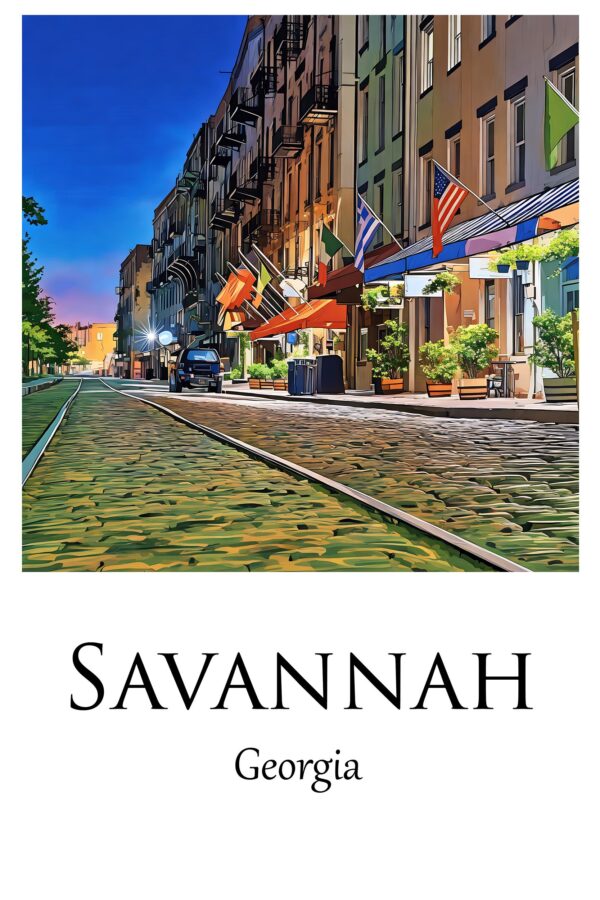 Savannah Georgia canvas watercolor, Savannah GA Wall Art, Savannah Georgia Print, Canvas wall art, Savannah Georgia Watercolor wall art - Image 4